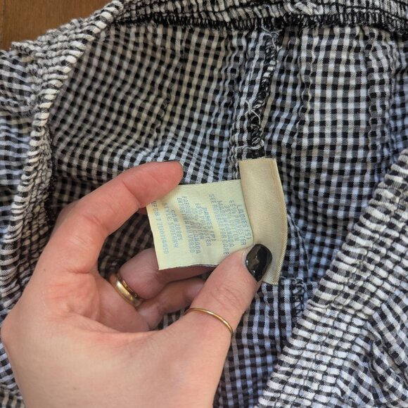 BLACK TINY PLAID VINTAGE TROUSER SHORTS - Picture 3 of 4
